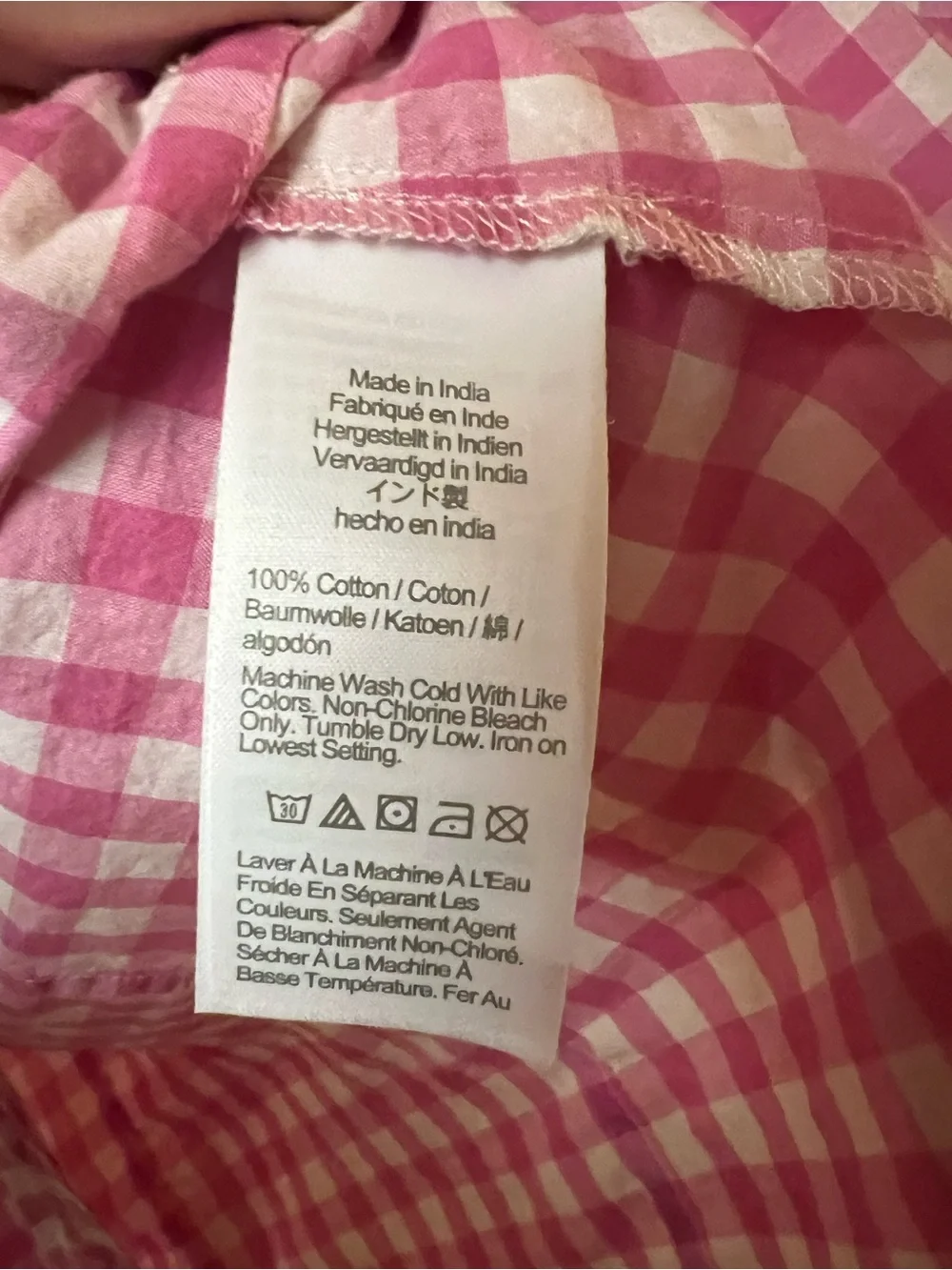 J. Crew lightweight gingham